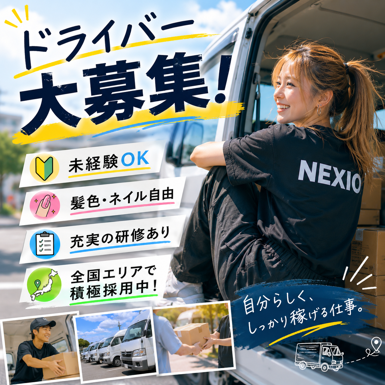 NEXIO 埼玉県の業務委託 軽貨物ドライバー 軽貨物運送業求人イメージ